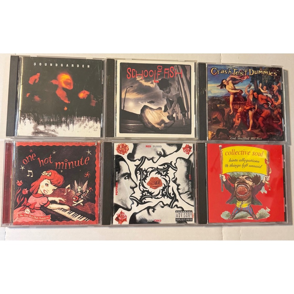 90s Alternative Rock 6 CD Lot Soundgarden Red Hot Chili Peppers Collective Soul